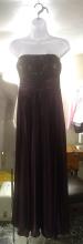 Purple Strapless Circle Skirt Prom Dress (Front)