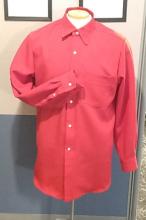 Red Poplin Dress Shirt with Long Sleeves