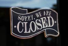 Business Closed Sign in Door August 2 2025