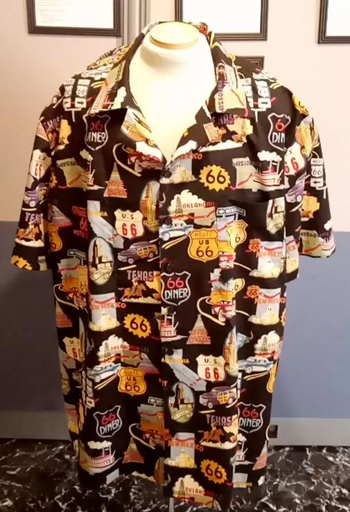 Route 66 Print Hawaiian Shirt (Front)