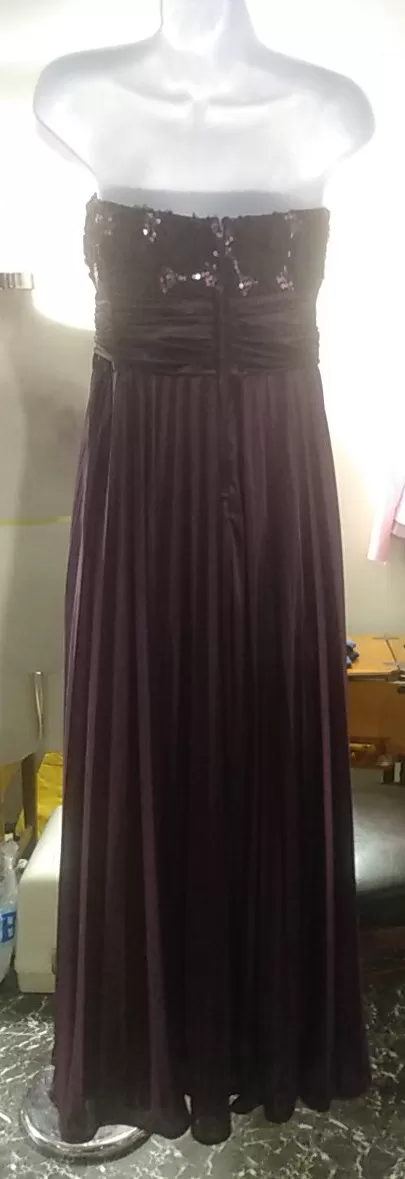 Purple Strapless Circle Skirt Prom Dress (Rear)