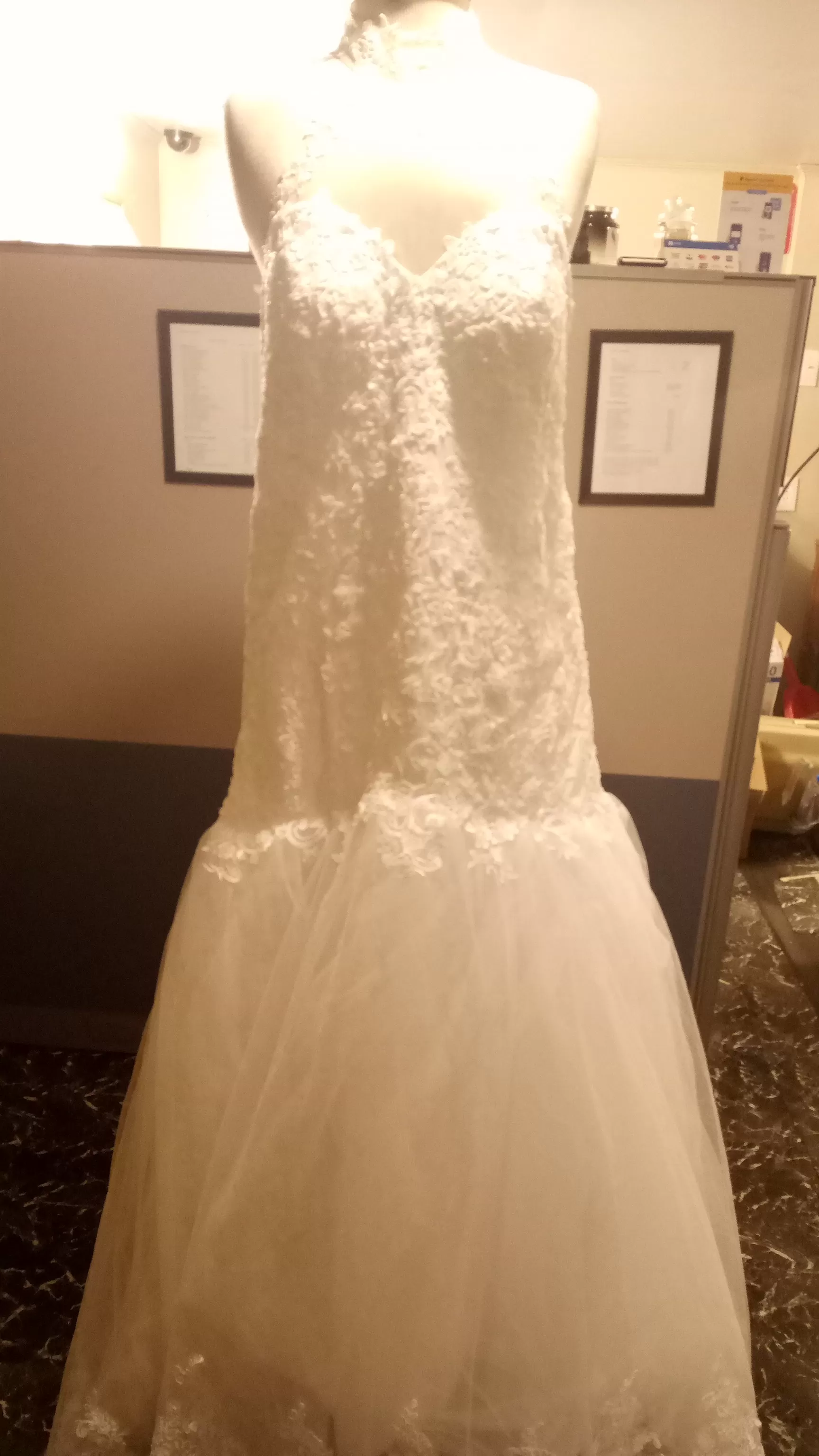 White Halter-Neck Wedding Gown (Front)