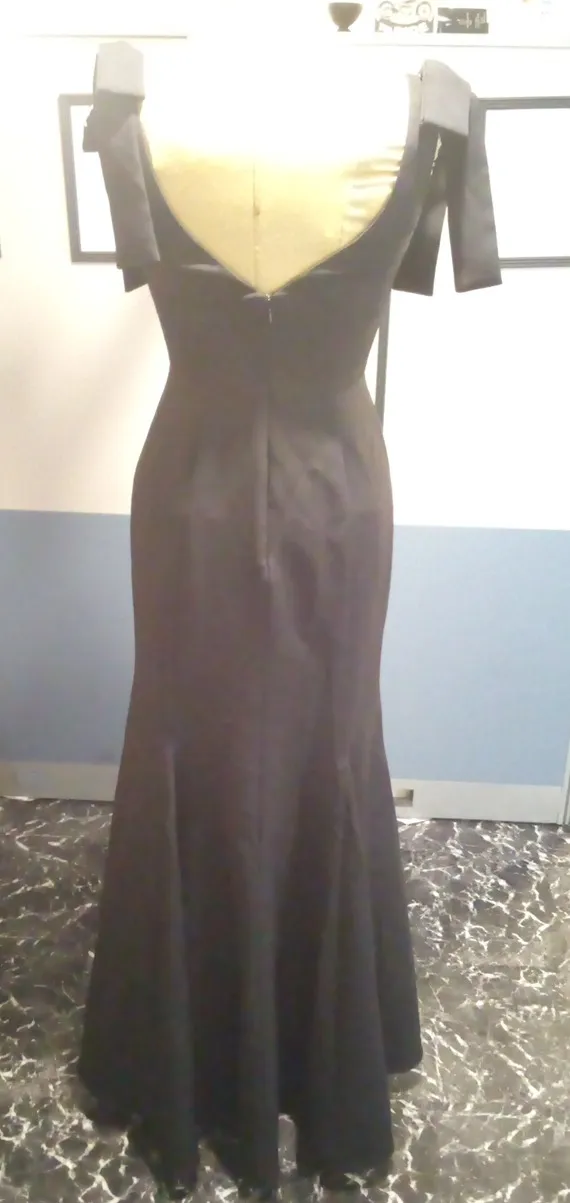Rear of black formal dress