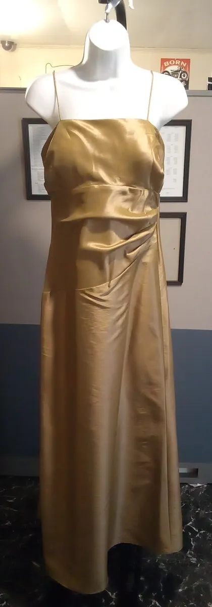 Gold formal dress with  spaghetti straps