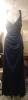 Dark blue corset open back prom dress (Front)
