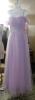 Lavender spaghetti strap prom dress with sequined and beaded mid-section (Front)
