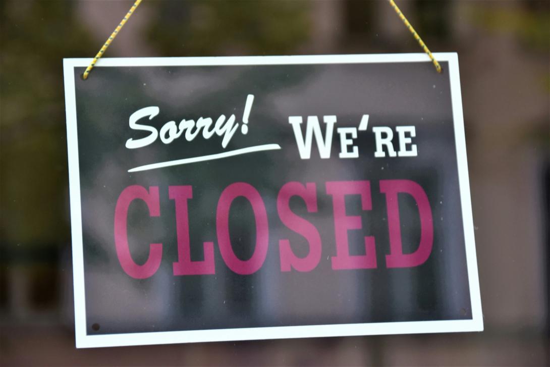 Sorry we are closed sign in window